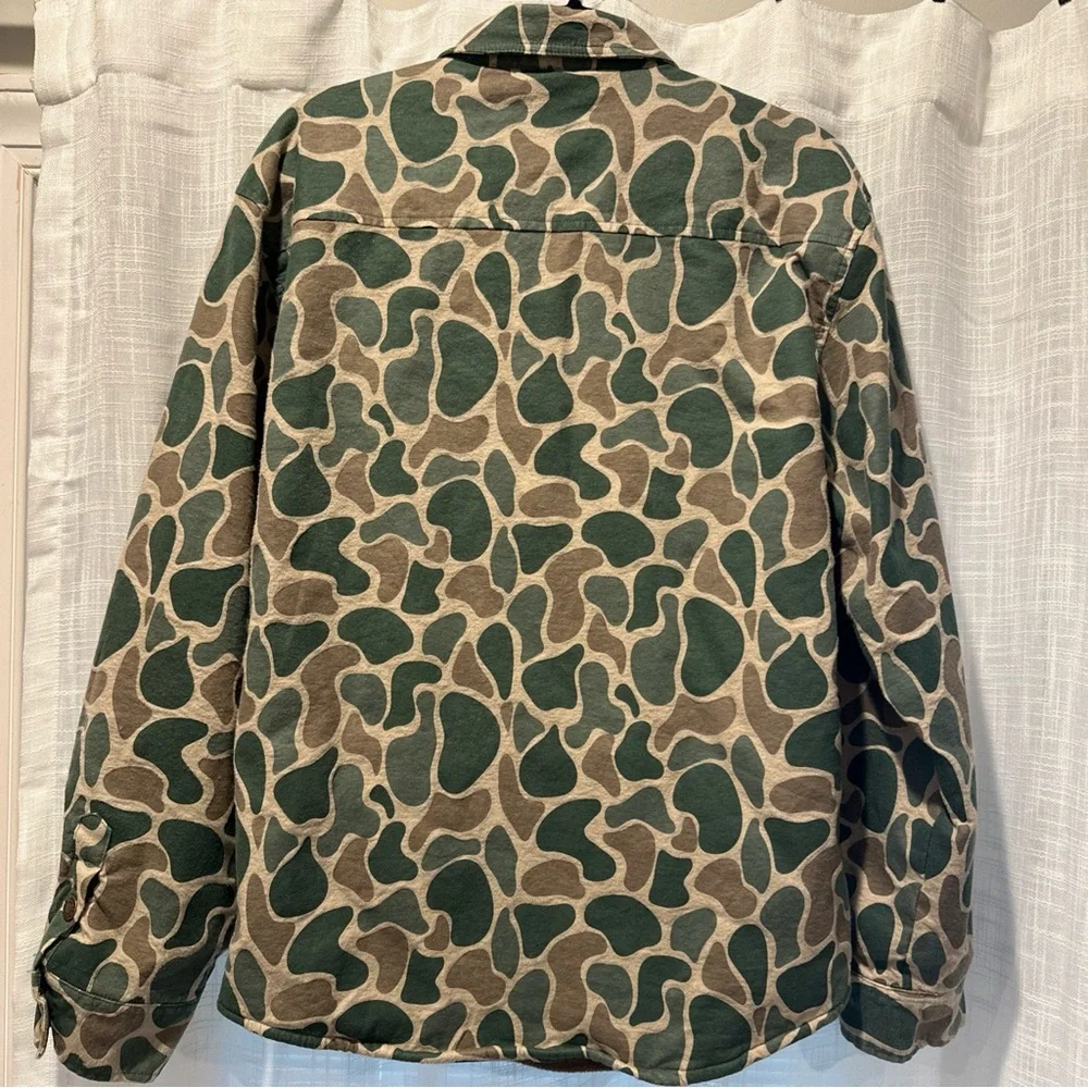 Roost Waterfowl Men’s Size Medium Fleeced Shacket Jacket Button Up Camo Outdoor - Picture 9 of 10